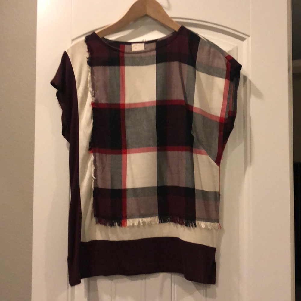 Anthropologie Plaid Top